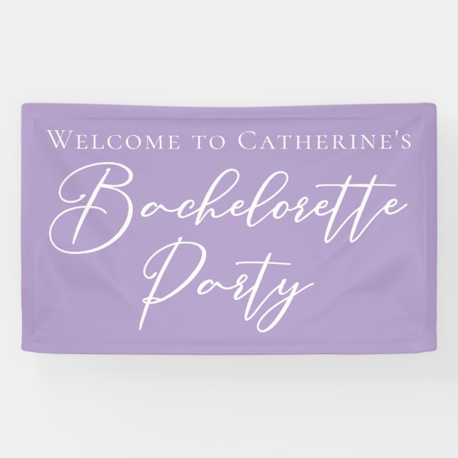 Chic Lilac Purple Bachelorette Party Custom Banner (Horizontal)