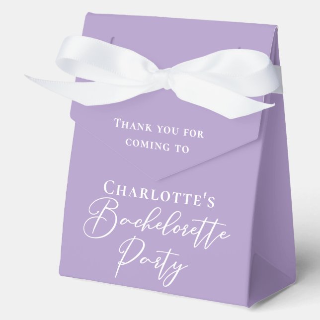 Chic Lilac Purple Custom Bachelorette Party Geschenkschachtel (Vorderseite)