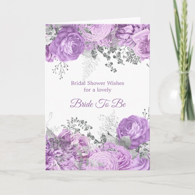Chic Lilac Silver Brautparty Karte (Vorderseite)