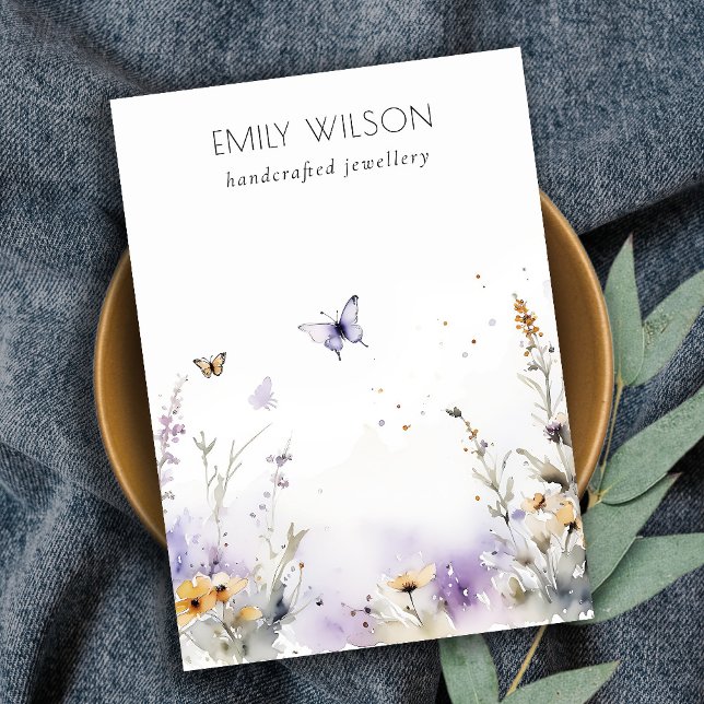 Chic Lilac Wildblume Blank Logo Juwelier Display Visitenkarte (Von Creator hochgeladen)