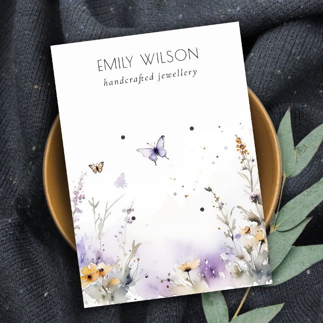 Chic Lilac Wildblume Butterfly 2 Earring Display Visitenkarte (Von Creator hochgeladen)