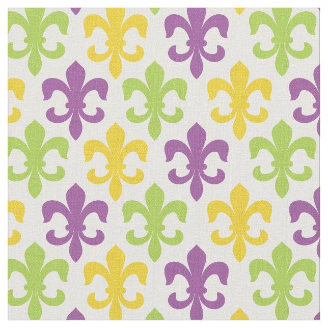 Chic Lilie Mardi Gras Pattern Stoff (Nahaufnahme)