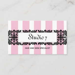 Chic Lilie & Streifen in Soft Pink Visitenkarte