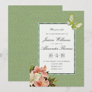 Chic Lilies & Gem Butterfly 1 Jahr Einladung