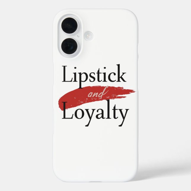 Chic Lippenstift-Schmierung und Loyalität iPhone 16 Hülle (Rückseite)