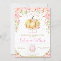 Chic Little Pumpkin Pink Floral Girl Babydusche
