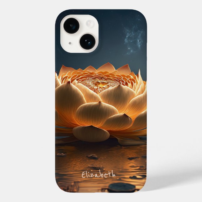 Chic Lotus Blume Case-Mate iPhone 14 Hülle (Rückseite)