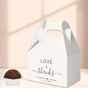 Chic Love And Thanks Creme Hochzeit Geschenkschachtel