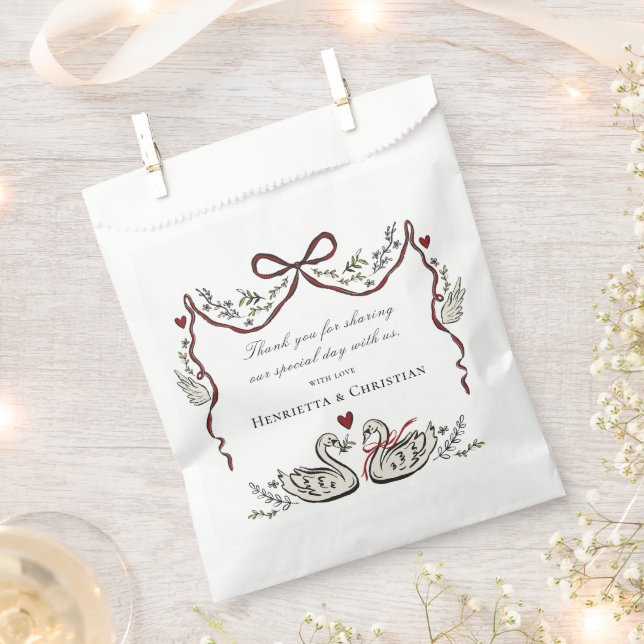 Chic Love Birds Wedding Favor Bags Geschenktütchen (Ausgeschnitten)