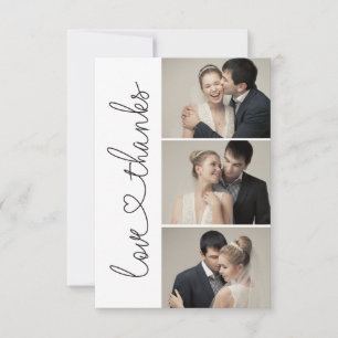 Chic Love et merci script heart 3 photos mariage
