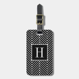 CHIC LUGGAGE/BAG TAG_MODERN SCHWARZ/WEISS ZIGZAG GEPÄCKANHÄNGER