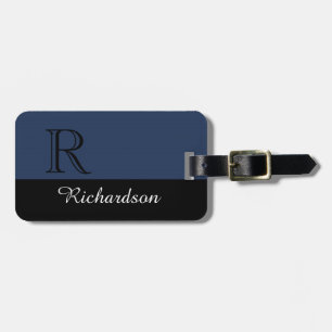 CHIC LUGGAGE TAG_BLACK/NAVY/WHITE INITIAL/NAME GEPÄCKANHÄNGER