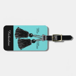 CHIC LUGGAGE TAG_"Mr & Mrs." BLACK TASSELS Gepäckanhänger