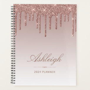 Chic Luxury Glitzer Tropfen Rose Gold 2024 Planer
