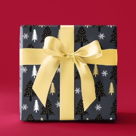 Chic Luxury Modern Christmas Tree Muster Geschenkpapier