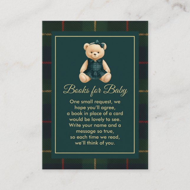 Chic Luxury Teddy Bear Baby Shower  Begleitkarte (Vorderseite)