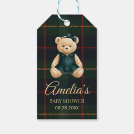 Chic Luxury Teddy Bear Baby Shower  Geschenkanhänger