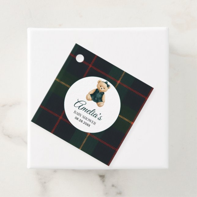 Chic Luxury Teddy Bear Baby Shower  Geschenkanhänger (Beispiel)