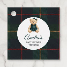 Chic Luxury Teddy Bear Baby Shower  Geschenkanhänger
