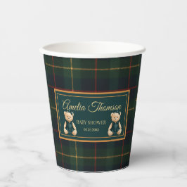 Chic Luxury Teddy Bear Baby Shower Invitation Pappbecher