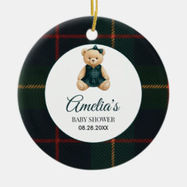 Chic Luxury Teddy Bear Baby Shower  Keramik Ornament