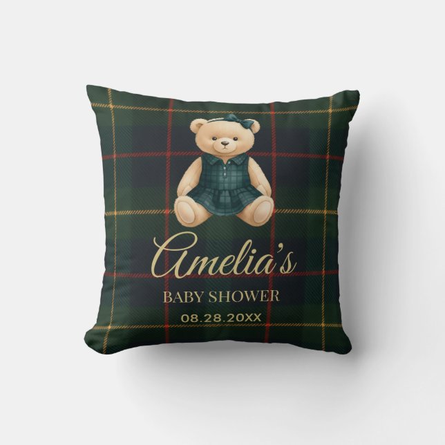 Chic Luxury Teddy Bear Baby Shower  Kissen (Vorderseite)