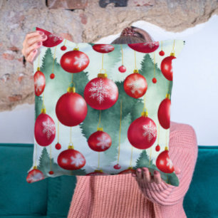 Chic Luxury Weihnachten Wasserfarbe Rote Dekoratio Kissen