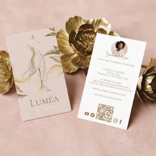 Chic Luxus Blush Rosa Gold Beauty Couture Mode Visitenkarte