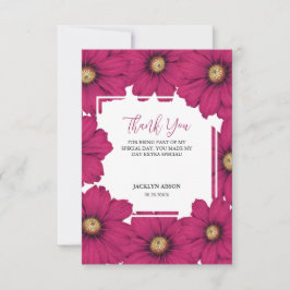 Chic Magenta Cosmos Floral Botanical Vielen Dank Dankeskarte