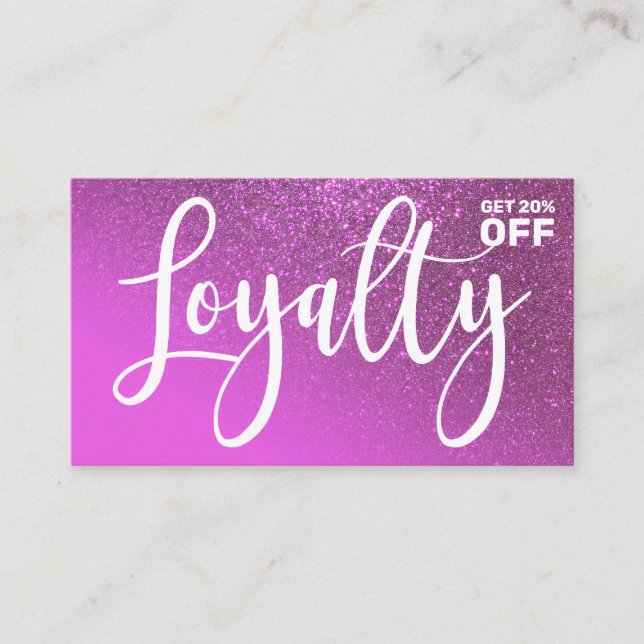 Chic Magenta Lila Glitzer Gradient Typografie Treuekarte (Vorderseite)