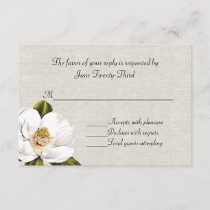 Chic Magnolias du Sud Mariage Réponse RSVP