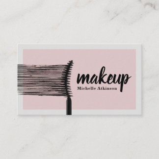 Chic Makeup Artist Business Card mit rosa Akzenten Visitenkarte