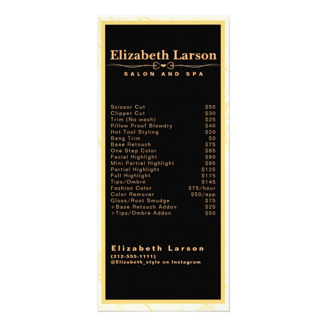 Chic Makeup Artist Hair Salon Rack Card Werbekarte (Vorne)