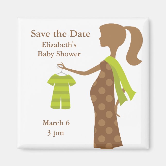 Chic Mama to be Baby Shower Speichern Sie das Datu Magnet (Vorne)