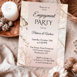 Chic Marble Blush Pink Verlobung Einladung