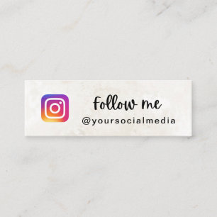 Chic Marble folgen Instagram Social Media QR Code Mini Visitenkarte