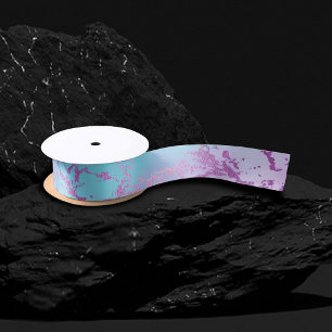 Chic Marble   Glanz Glam Violett Blau Ombre Satinband