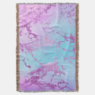 Chic Marble   Glitzy Glam Violet Lila Blue Ombre Decke