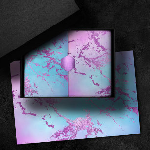 Chic Marble Glitzy Glam Violet Lila Blue Ombre Seidenpapier