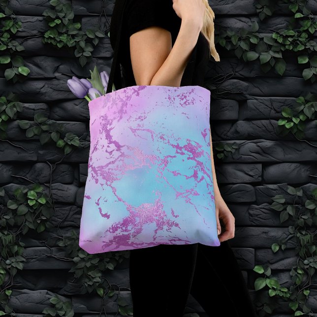 Chic Marble | Glitzy Glam Violet Lila Blue Ombre Tasche (Von Creator hochgeladen)