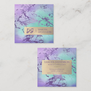 Chic Marble Lavendel Lila Minze Green Custom Quadratische Visitenkarte