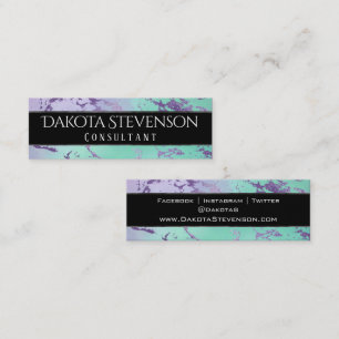 Chic Marble   Lavender Lila Mint Green Branding Mini Visitenkarte