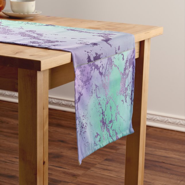Chic Marble | Lavender Lila und Minze Green Kurzer Tischläufer (Beispiel)