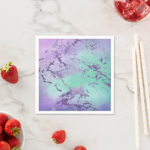 Chic Marble Lavender Lila und Minze Green Serviette