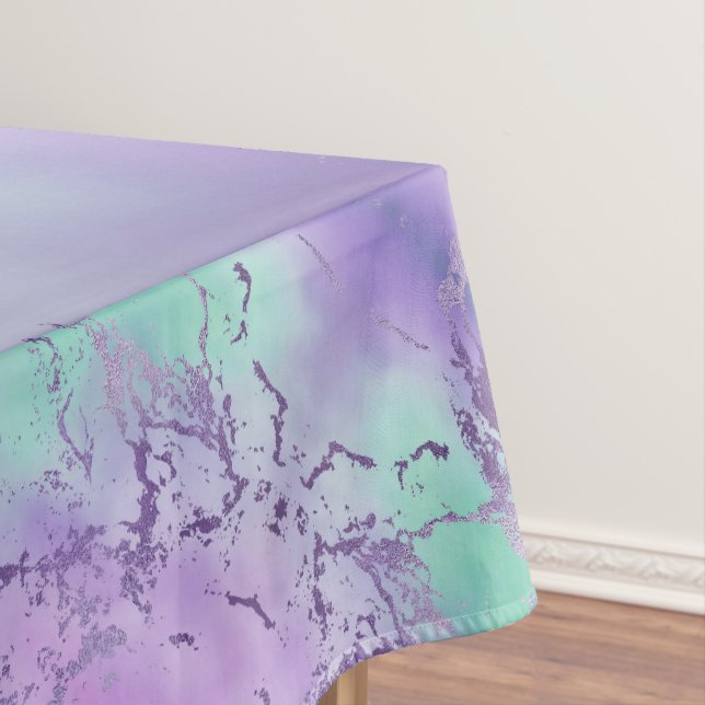 Chic Marble | Lavender Lila und Minze Green Tischdecke (Beispiel)