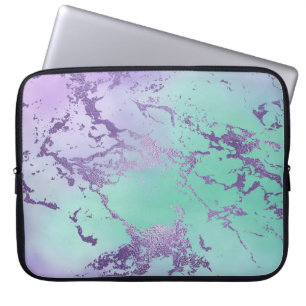 Chic Marble   Violet Lavender Lila Minze Green Laptopschutzhülle