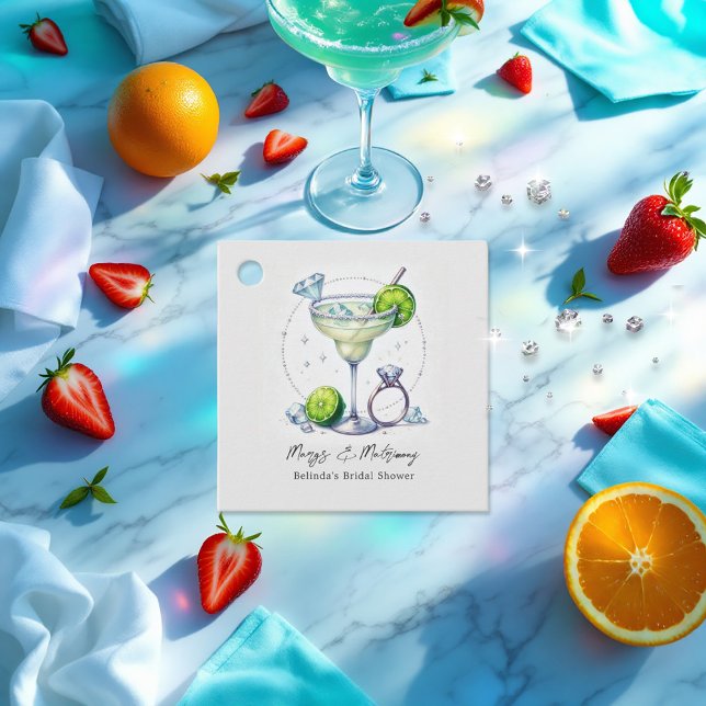 Chic Margaritas und Matrimony Brautparty Geschenkanhänger (Chic Margaritas and Matrimony Bridal Shower Favor Tags)
