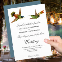 Chic Mariage Colibri faire-part de mariage Bleu