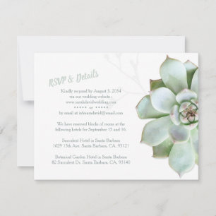 Chic Mariage Succulent RSVP & Hébergements