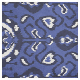 Chic Marine Blau-Weiß-Kat-Stammesmuster Stoff